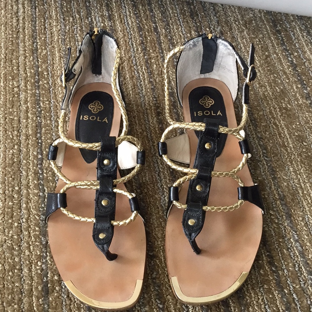 Gold accent strappy sandal